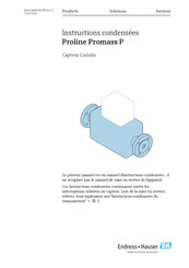 Endress+Hauser Proline Promass P Instructions Condensées