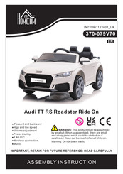 HOMCOM Audi TT RS Roadster Ride On Instructions De Montage