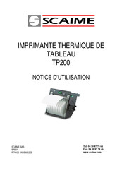 Scaime TP200 Notice D'utilisation