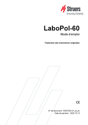 Struers LaboPol-60 Mode D'emploi