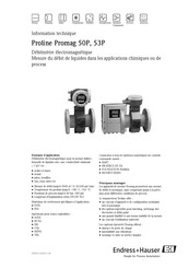 Endress+Hauser Proline Promag 53P Information Technique