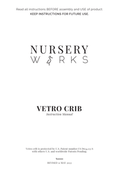 Nursery Works VETRO CRIB Manuel D'instruction