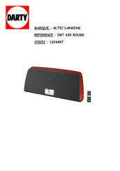Altec Lansing inMotion iMT630 Mode D'emploi