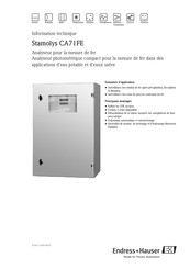 Endress+Hauser Stamolys CA71FE Information Technique