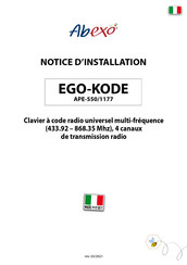 Abexo EGO-KODE Notice D'installation