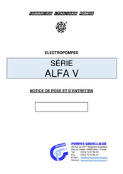 FIP ALFA V Serie Notice De Pose Et D'entretien