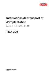 Traub TNA 300 Mode D'emploi