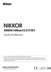 Nikon NIKKOR Z 400mm f/2.8 TC VR S Guide De Référence