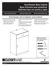 Emerson CLOSETMAID Directives D'installation