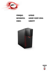 Lenovo Y520 Guide De Démarrage Rapide