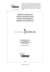 Bimar Calidea S314 Notice D'instructions