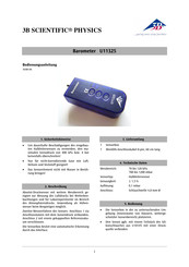 3B SCIENTIFIC PHYSICS U11325 Instructions D'utilisation