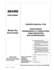 Sears CRAFTSMAN 919.727321 Mode D'emploi