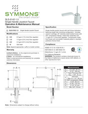 Symmons SLS-0142-1.5 Manuel D'utilisation Et D'entretien