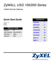Zyxel ZyWALL USG 200 Serie Mode D'emploi