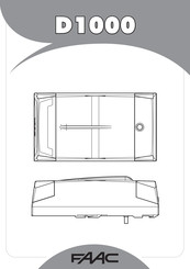 FAAC D1000 Instructions Pour L'utilisateur