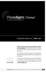 Paradigm Electronics Cinema OM-131 Mode D'emploi