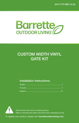 Barrette CUSTOM WIDTH VINYL GATE KIT Instructions D'installation