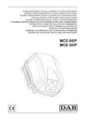 DAB MCE-55/P Instructions Pour L'installation Et La Maintenance