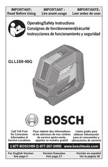 Bosch GLL100-40G Consignes De Fonctionnement/Sécurité