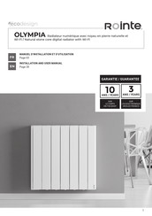 Rointe ecodesign OLYMPIA ORF1250RAD2 Manuel D'installation Et D'utilisation