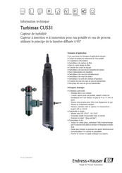 Endress+Hauser TurbiMax W CUS 31 Information Technique
