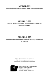 Federal Signal Corporation Electraray 225 Fiche D'instructions