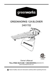 GreenWorks 12A BLOWER Manuel Du Propriétaire
