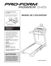 Pro-Form POWER 545i Manuel De L'utilisateur