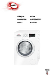 Bosch WAN28460FF Notice D'utilisation Et D'installation