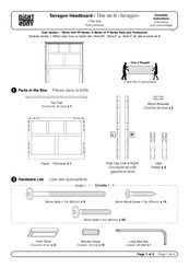 Night & Day Furniture Tarragon Headboard Instructions Pour L'assemblage