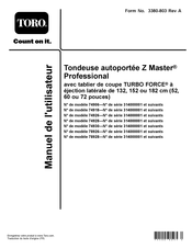 Toro Z Master Professional Série Manuel De L'utilisateur