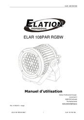 Elation Professional ELAR 108PAR RGBW Manuel D'utilisation