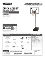 Lifetime QUICK ADJUST 90738 Instructions D'assemblage