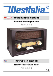 Westfalia 83 07 32 Manuel D'instructions