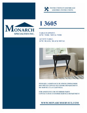 Monarch Specialties I 3605 Instructions D'assemblage