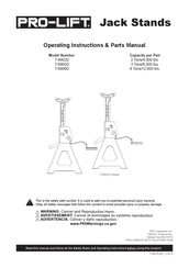 Pro-Lift T-6902D Manuel Des Consignes D'utilisation Et Des Pièces