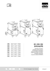 GYS E3 AUTO Manuel D'utilisation