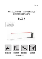 DIRICKX BLX 7 Installation Et Maintenance