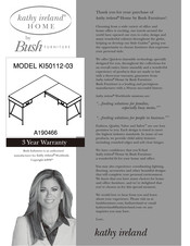 BUSH FURNITURE kathy ireland HOME Madison Ave MDR142PW Manuel D'instructions