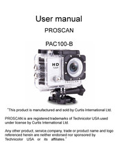 ProScan PAC100-B Manuel D'utilisation