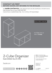 Sauder 2-Cube Organizer 430628 Mode D'emploi