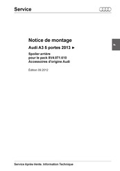 Audi 8V4.071.610 Notice De Montage