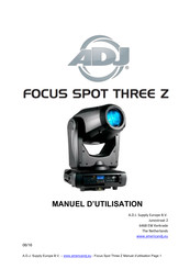 ADJ Focus Spot Three Z Manuel D'utilisation