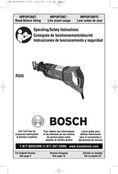 Bosch RS35 Consignes De Fonctionnement/Sécurité