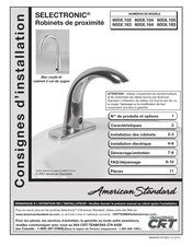 American Standard SELECTRONIC 605.104 Serie Consignes D'installation