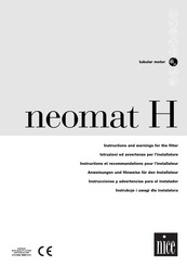 Nice Neomat H Instructions Et Recommandations Pour L'installateur