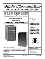 Dettson SUPREME Confort SUPXX-C120D12 Guide D'installation Et Manuel Du Propriétaire