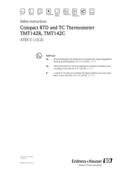 Endress+Hauser Omnigrad S TMT142C Consignes De Sécurité