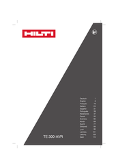 Hilti TE 300-AVR Mode D'emploi Original